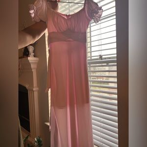 Pink Midi Sweetheart Neckline Dress